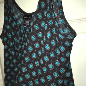 Black and teal tank top
